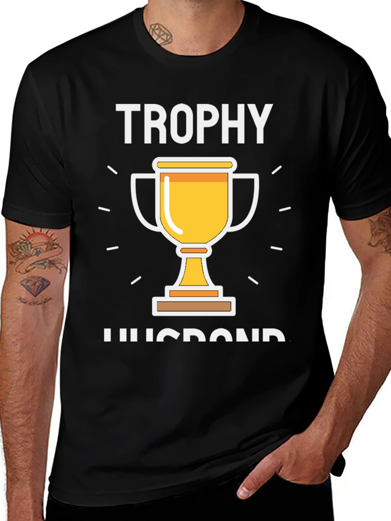 Trophy Husband Graphic Tee - Black Cotton T-Shirt
