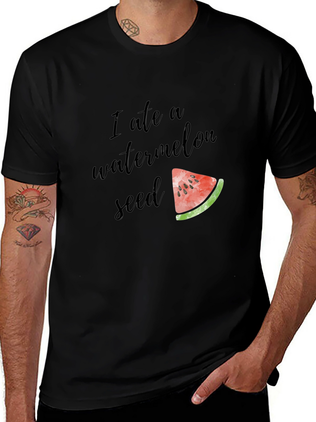 I Ate A Watermelon Seed Funny Graphic Tee