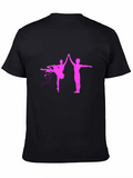 Ballet Dance Graphic Tee - Pink Silhouette