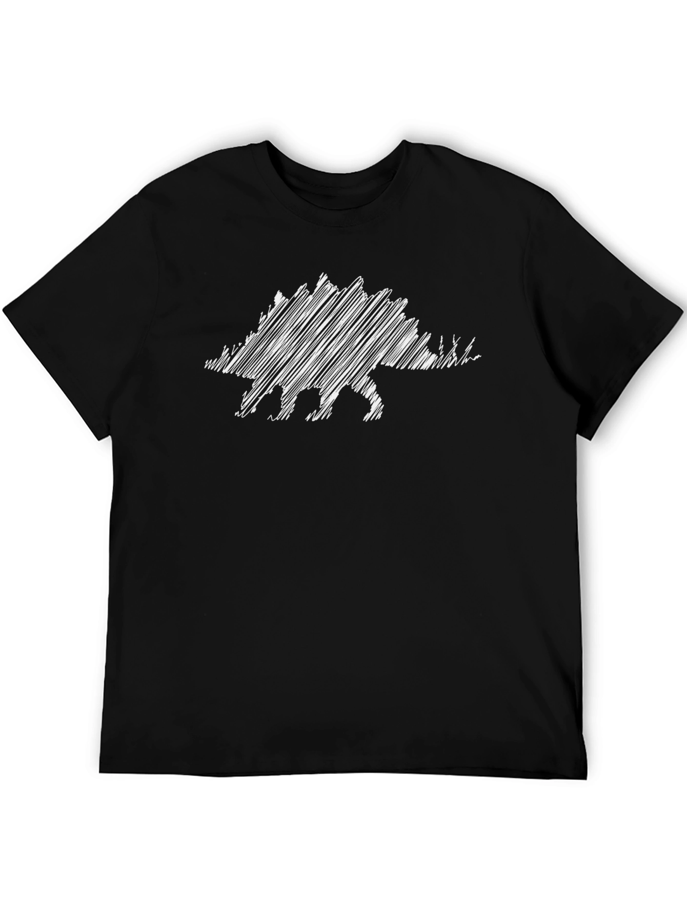 Dinosaur Sketch Graphic T-Shirt - Black