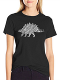 Dinosaur Sketch Graphic T-Shirt - Black