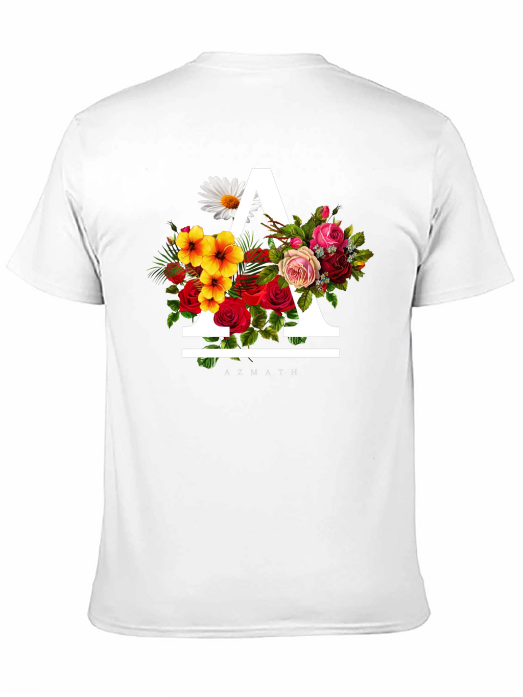 Floral A Black T-Shirt - Unique Graphic Tee