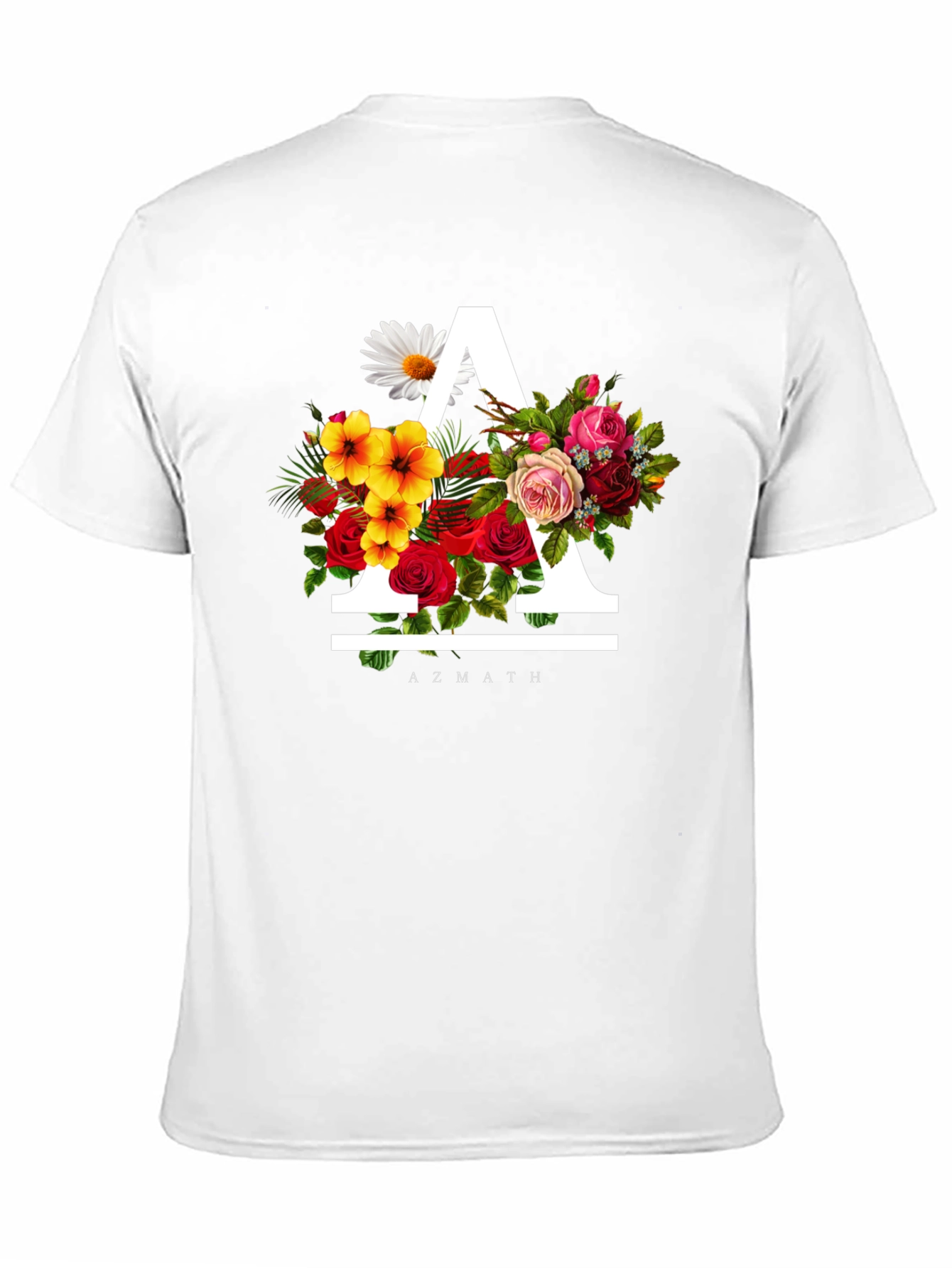 Floral A Black T-Shirt - Unique Graphic Tee
