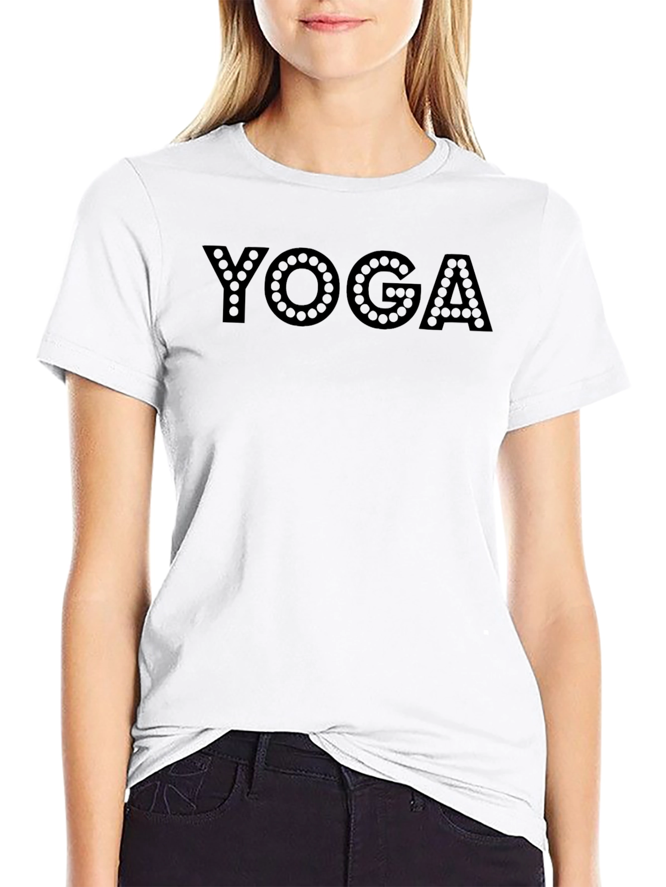 Yoga Graphic Print Black T-Shirt