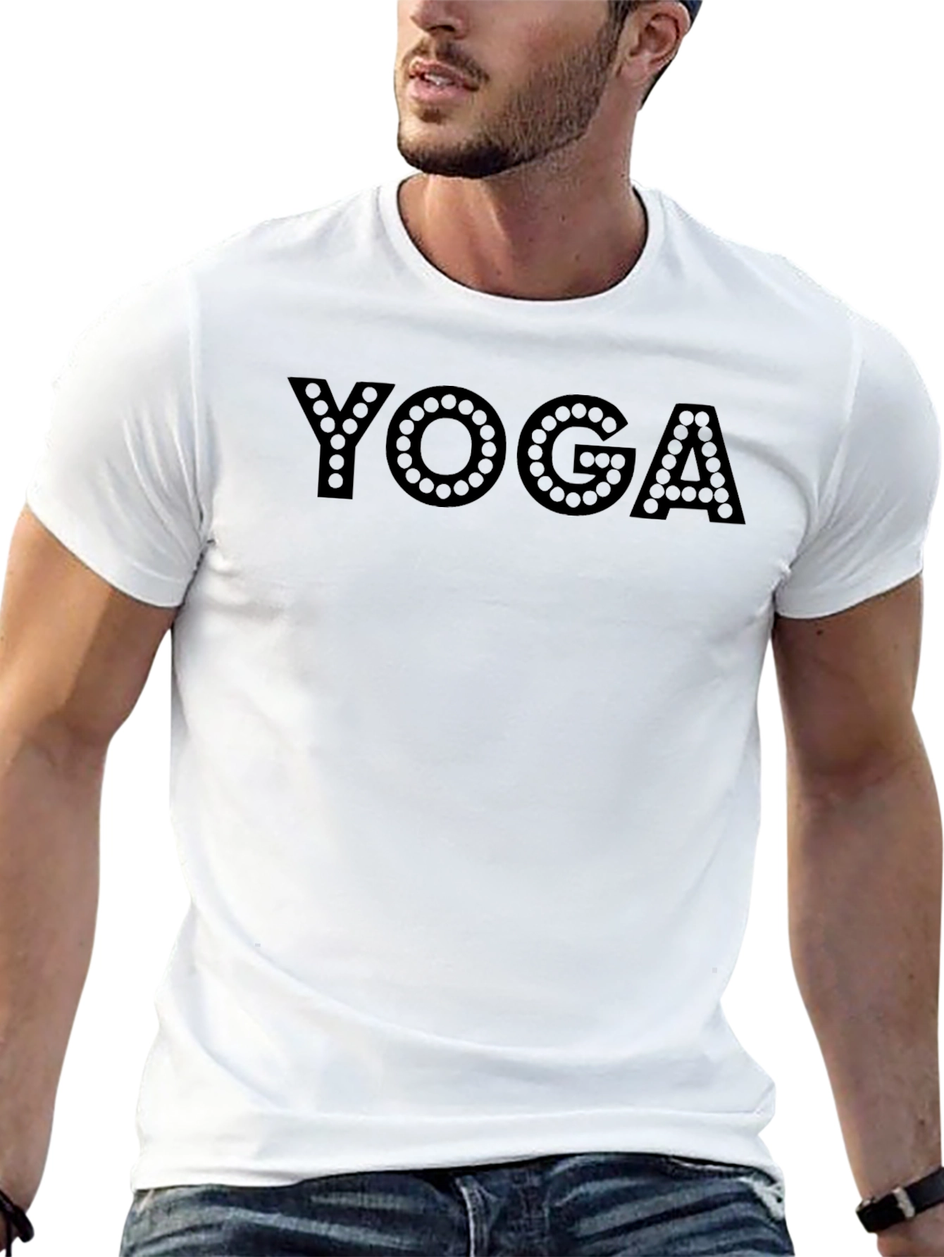 Yoga Graphic Print Black T-Shirt