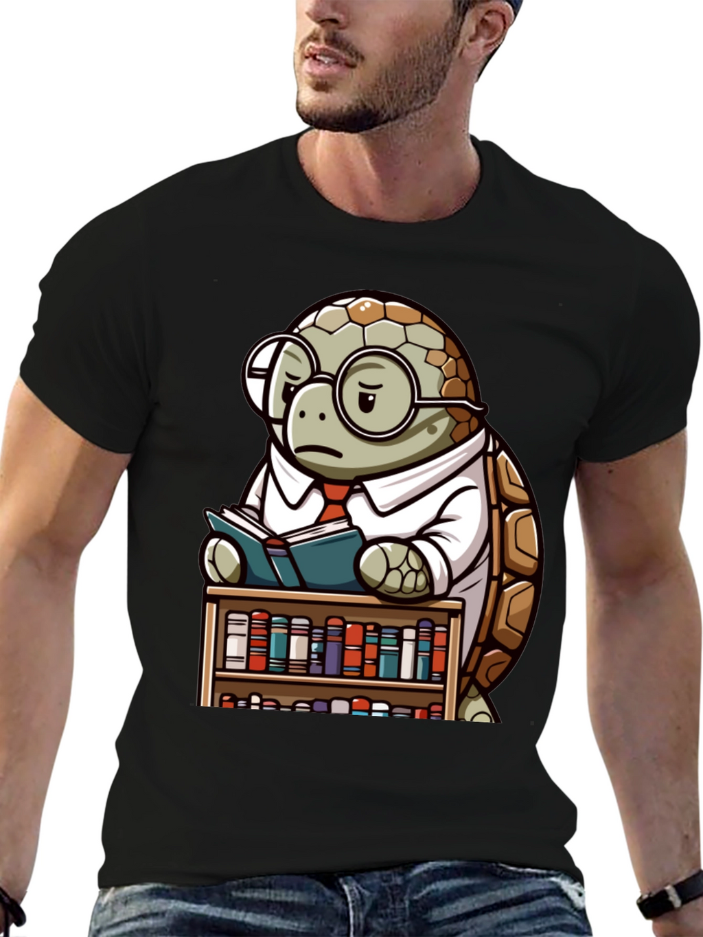 Smart Turtle Graphic T-Shirt - Book Lover Tee