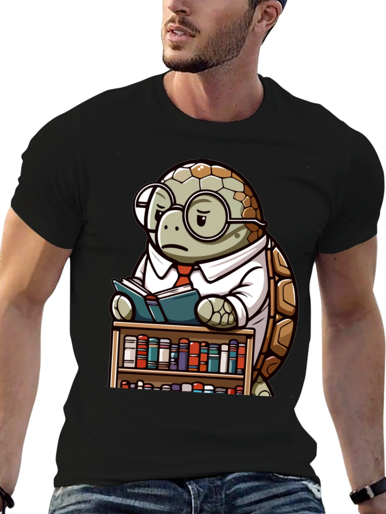 Smart Turtle Graphic T-Shirt - Book Lover Tee