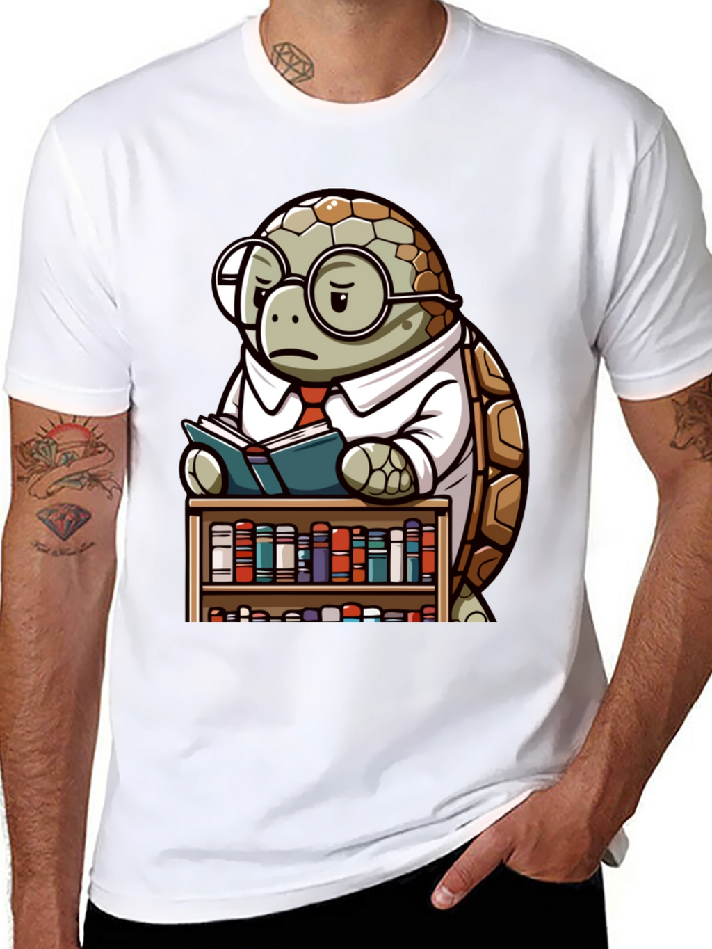 Smart Turtle Graphic T-Shirt - Book Lover Tee