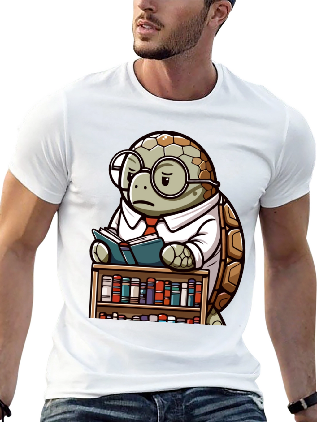 Smart Turtle Graphic T-Shirt - Book Lover Tee