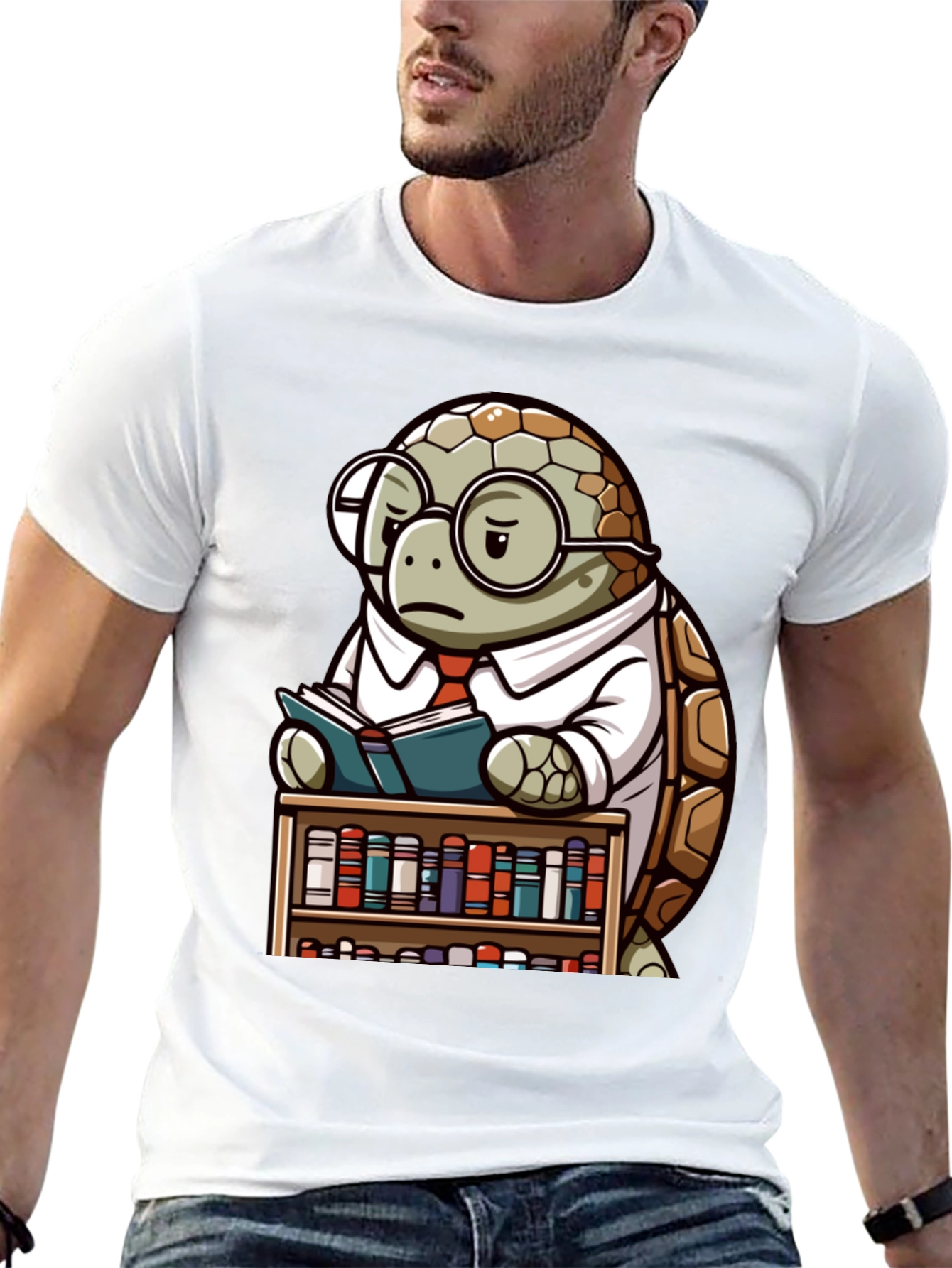 Smart Turtle Graphic T-Shirt - Book Lover Tee