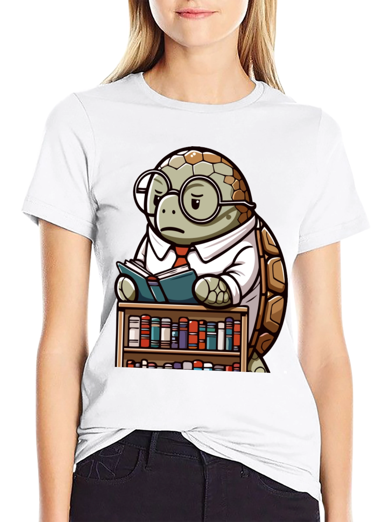 Smart Turtle Graphic T-Shirt - Book Lover Tee
