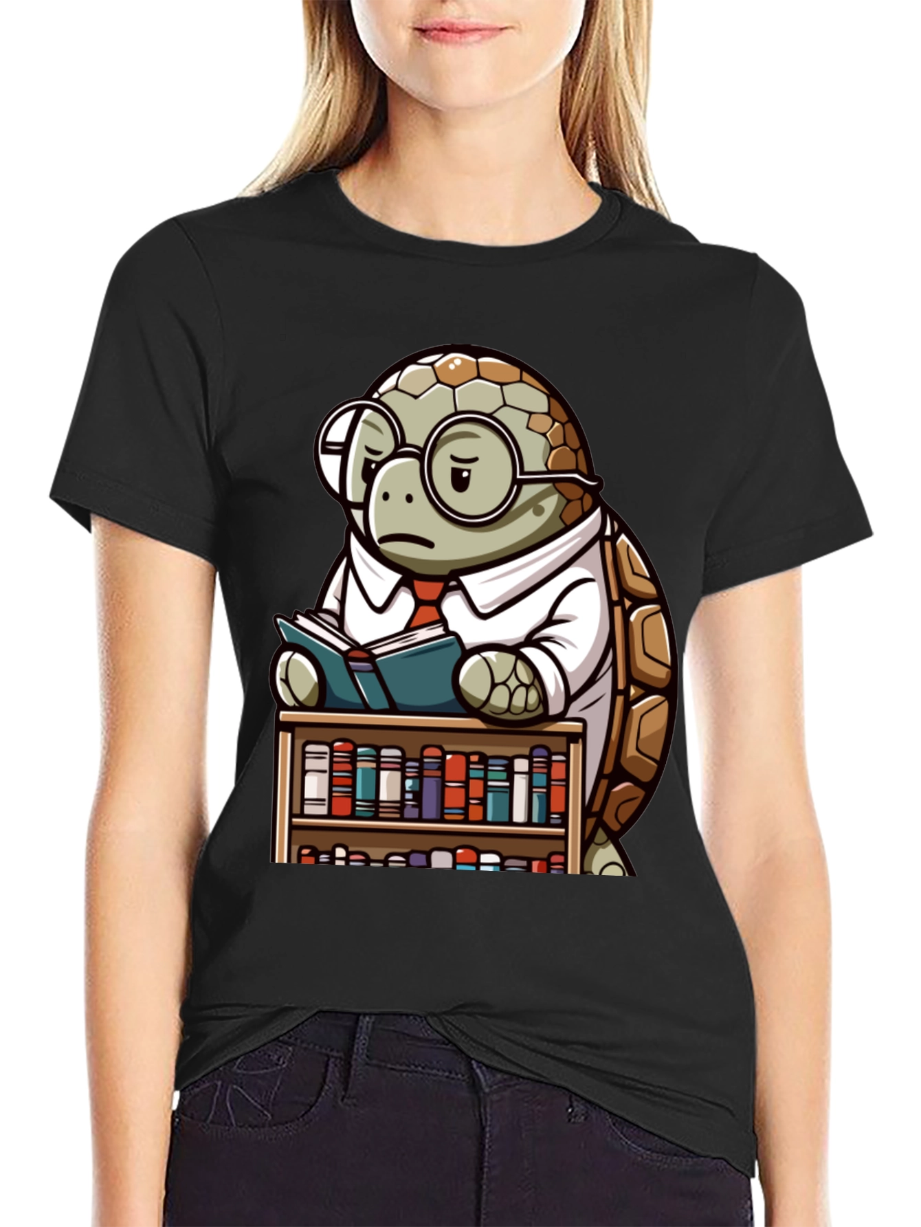 Smart Turtle Graphic T-Shirt - Book Lover Tee