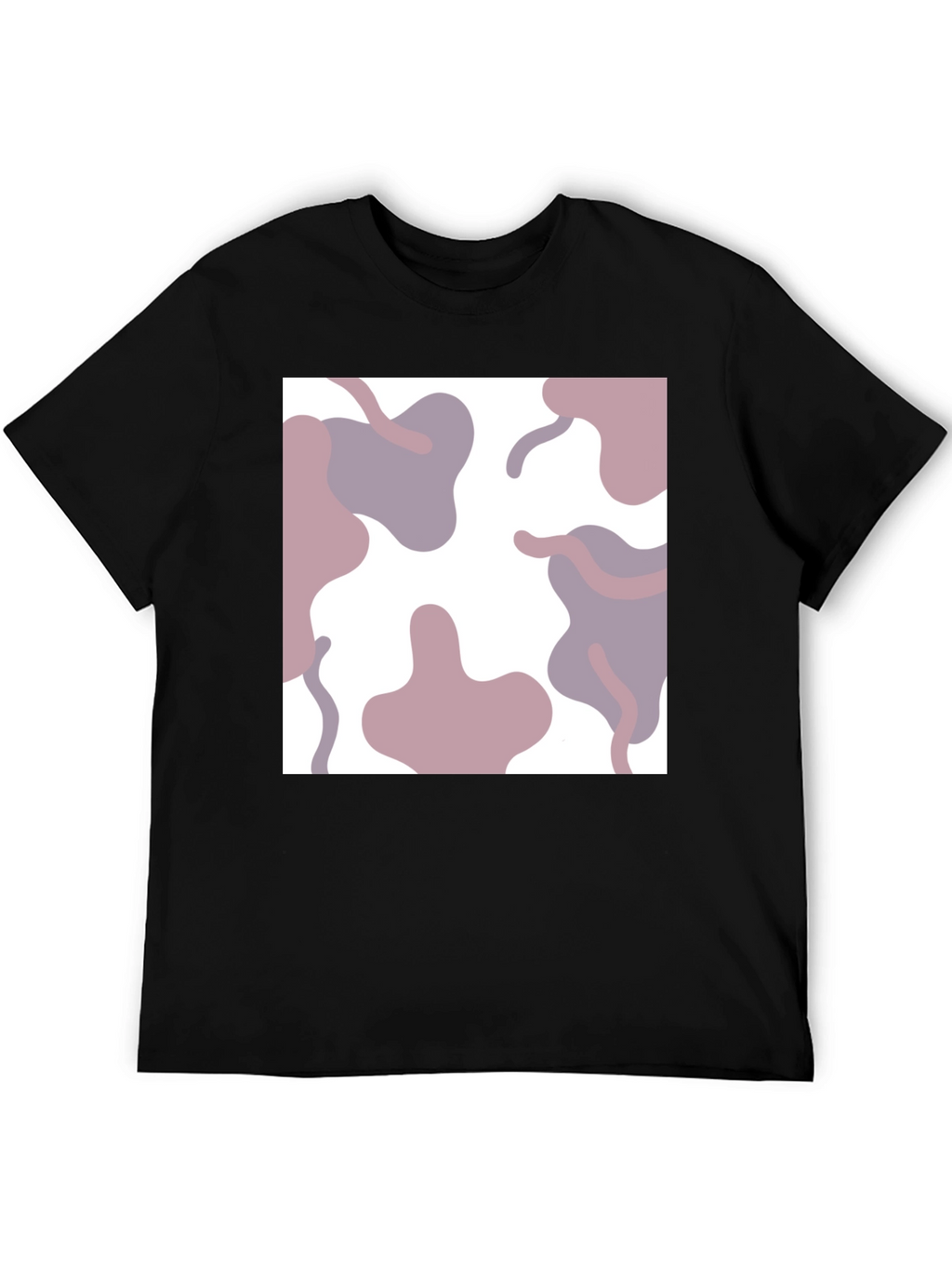 Modern Abstract Print Black T-Shirt