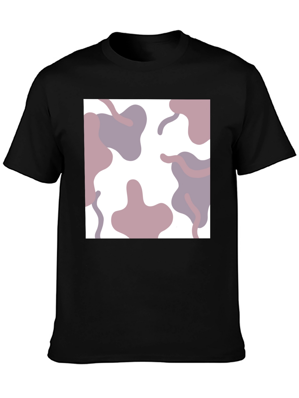 Modern Abstract Print Black T-Shirt