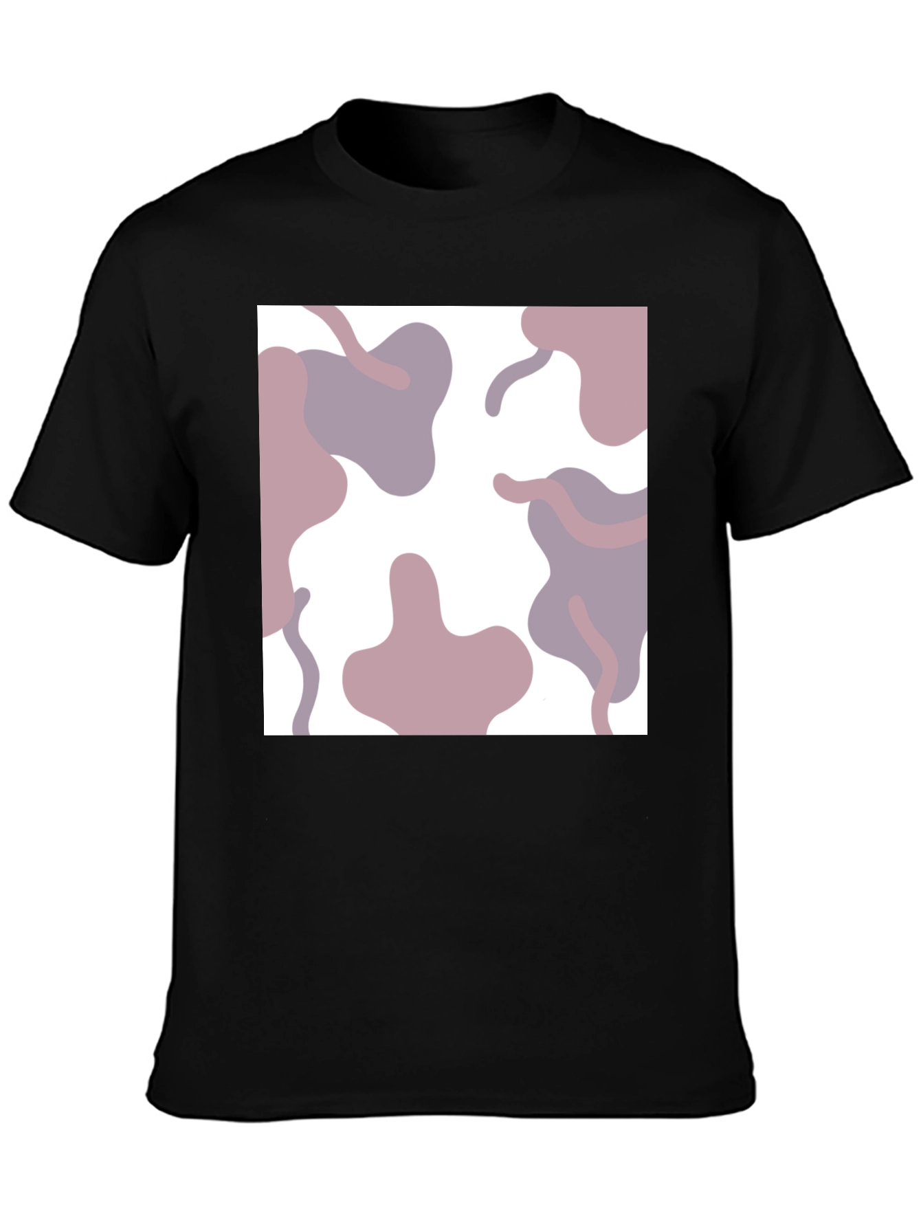 Modern Abstract Print Black T-Shirt