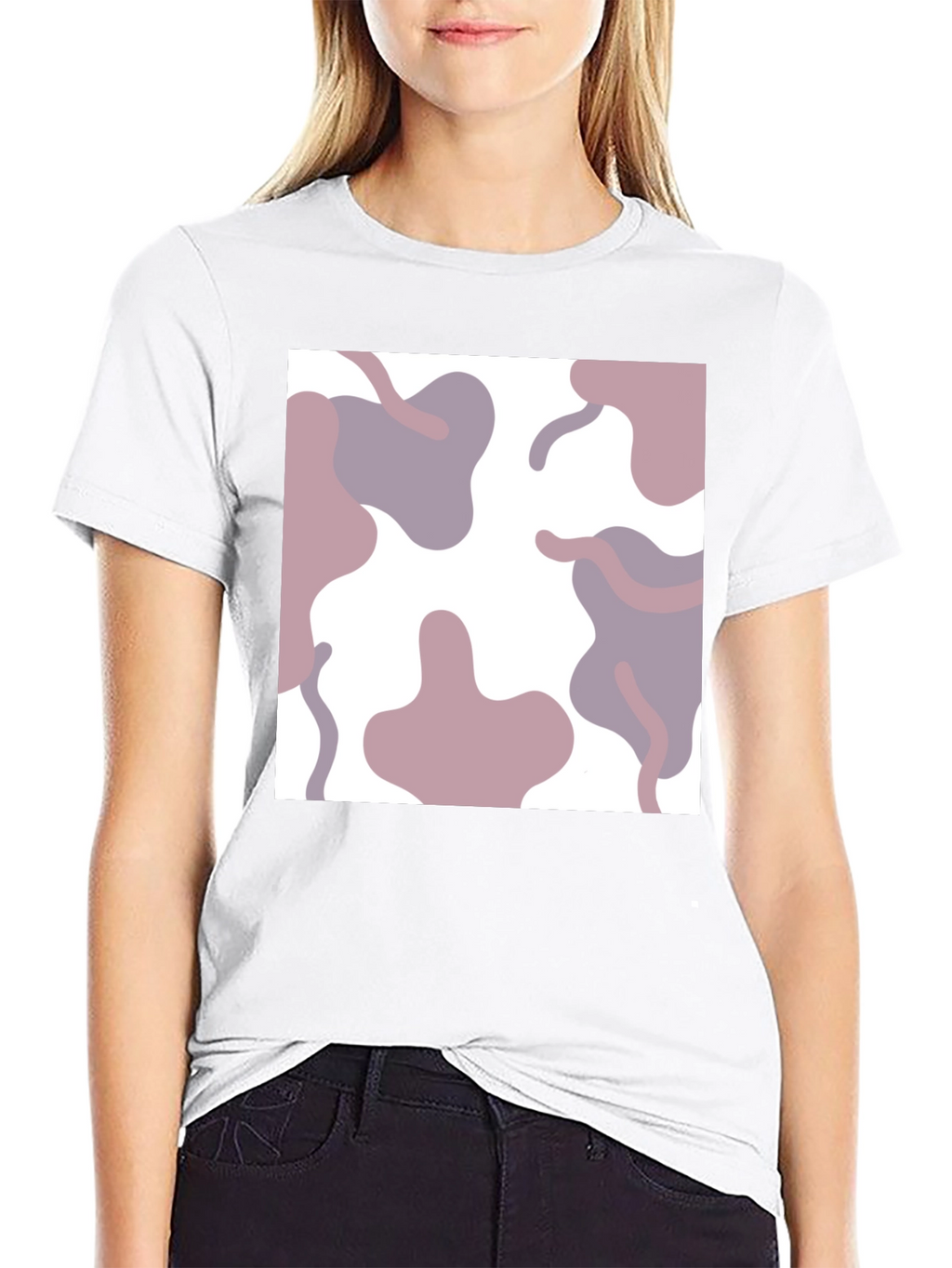 Modern Abstract Print Black T-Shirt