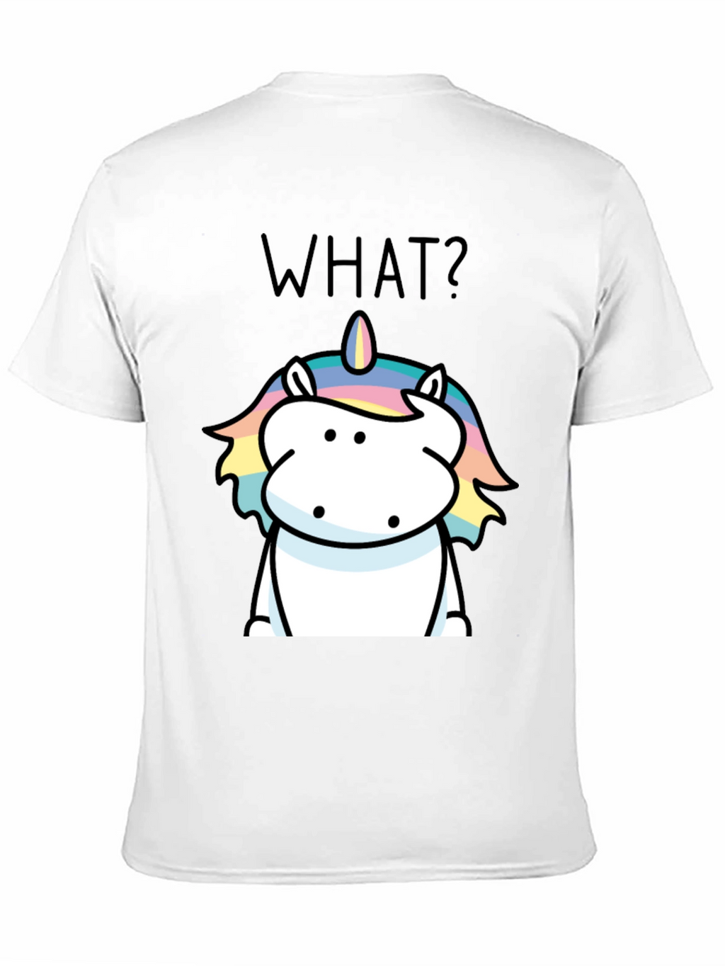 Funny Unicorn What? Black Graphic Tee