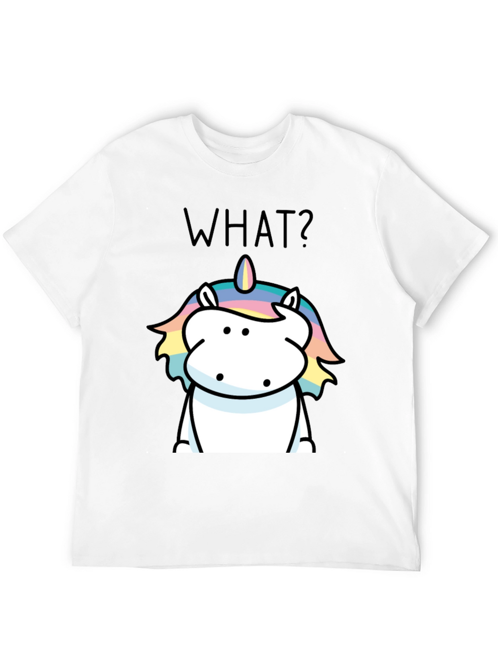 Funny Unicorn What? Black Graphic Tee
