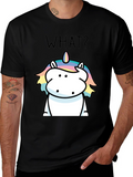 Funny Unicorn What? Black Graphic Tee
