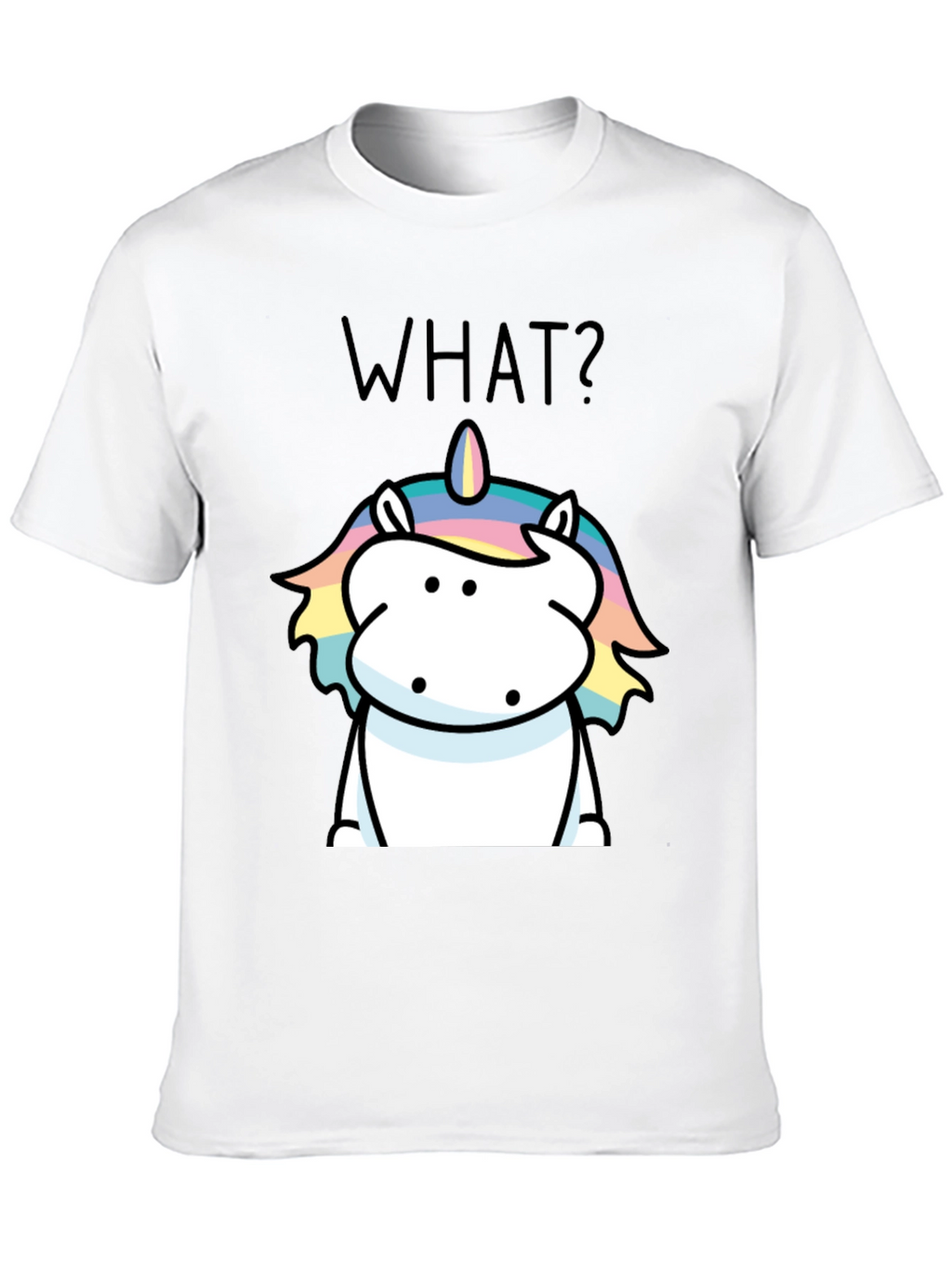 Funny Unicorn What? Black Graphic Tee