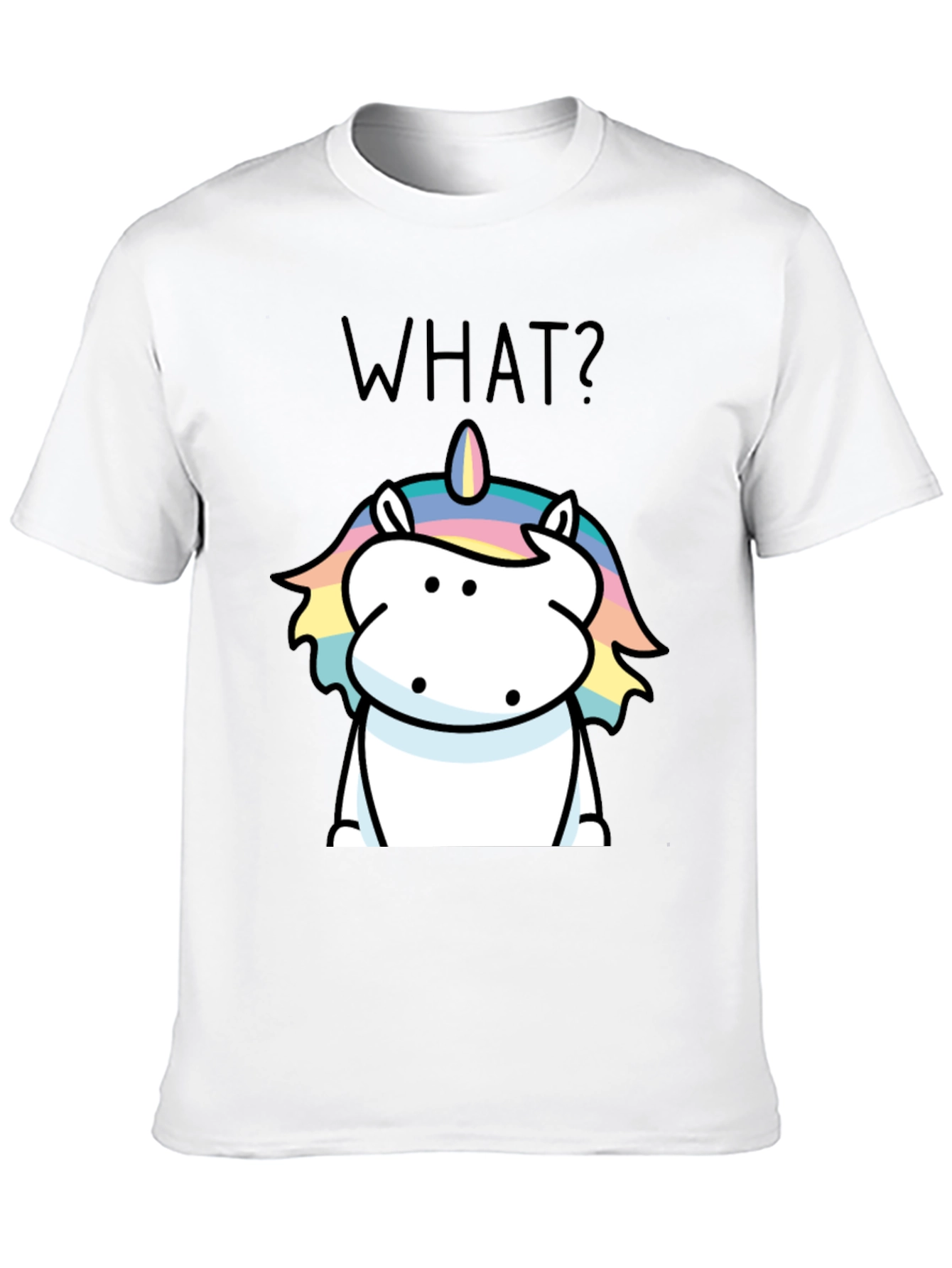 Funny Unicorn What? Black Graphic Tee
