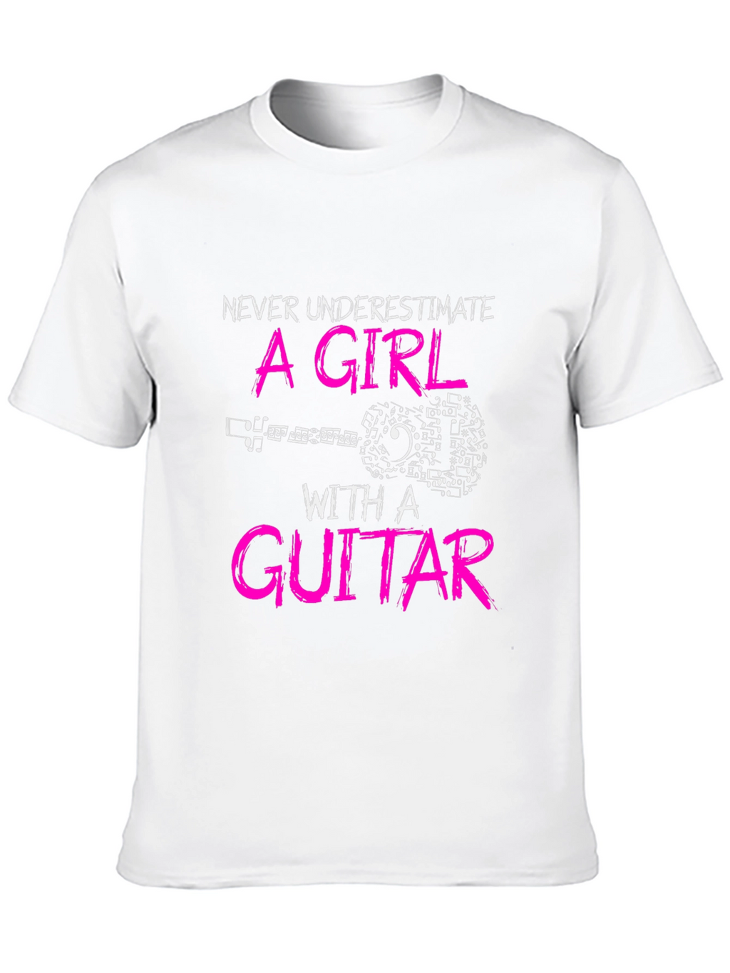 Girl Guitar Player Black T-Shirt