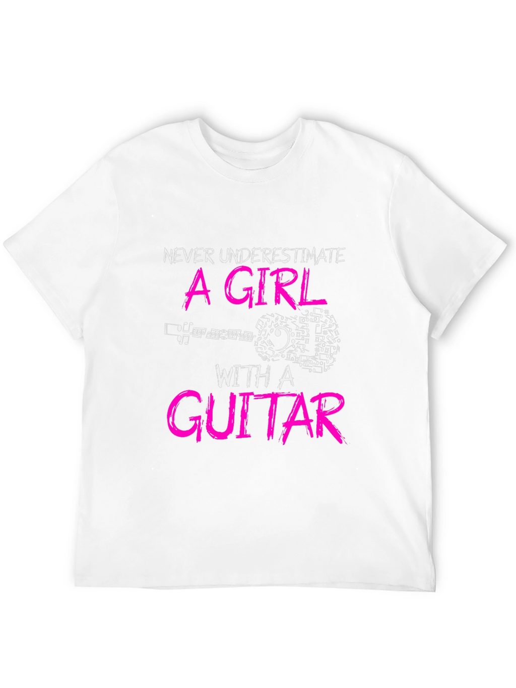 Girl Guitar Player Black T-Shirt