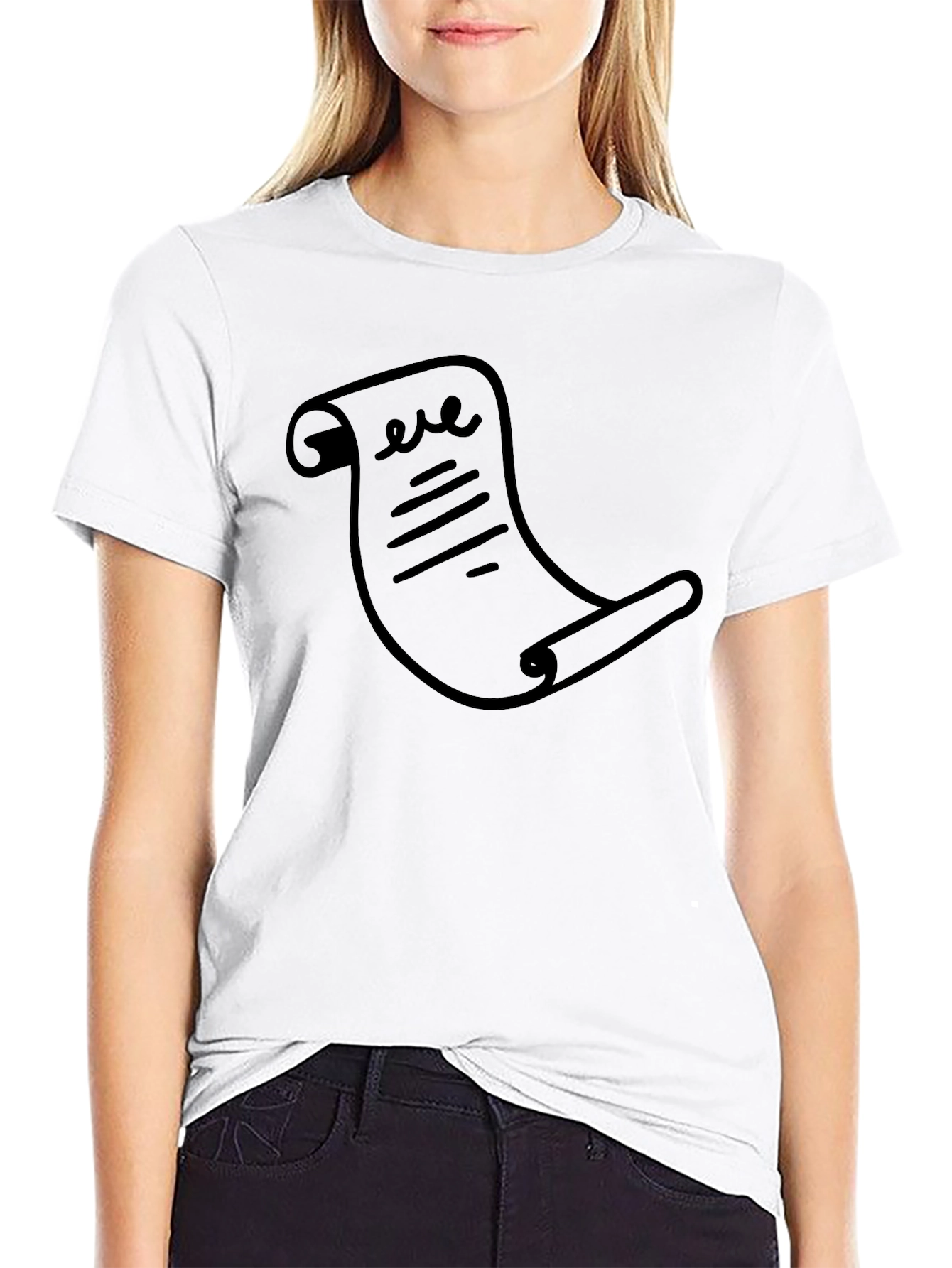 Funny Novelty Scroll Black T-Shirt