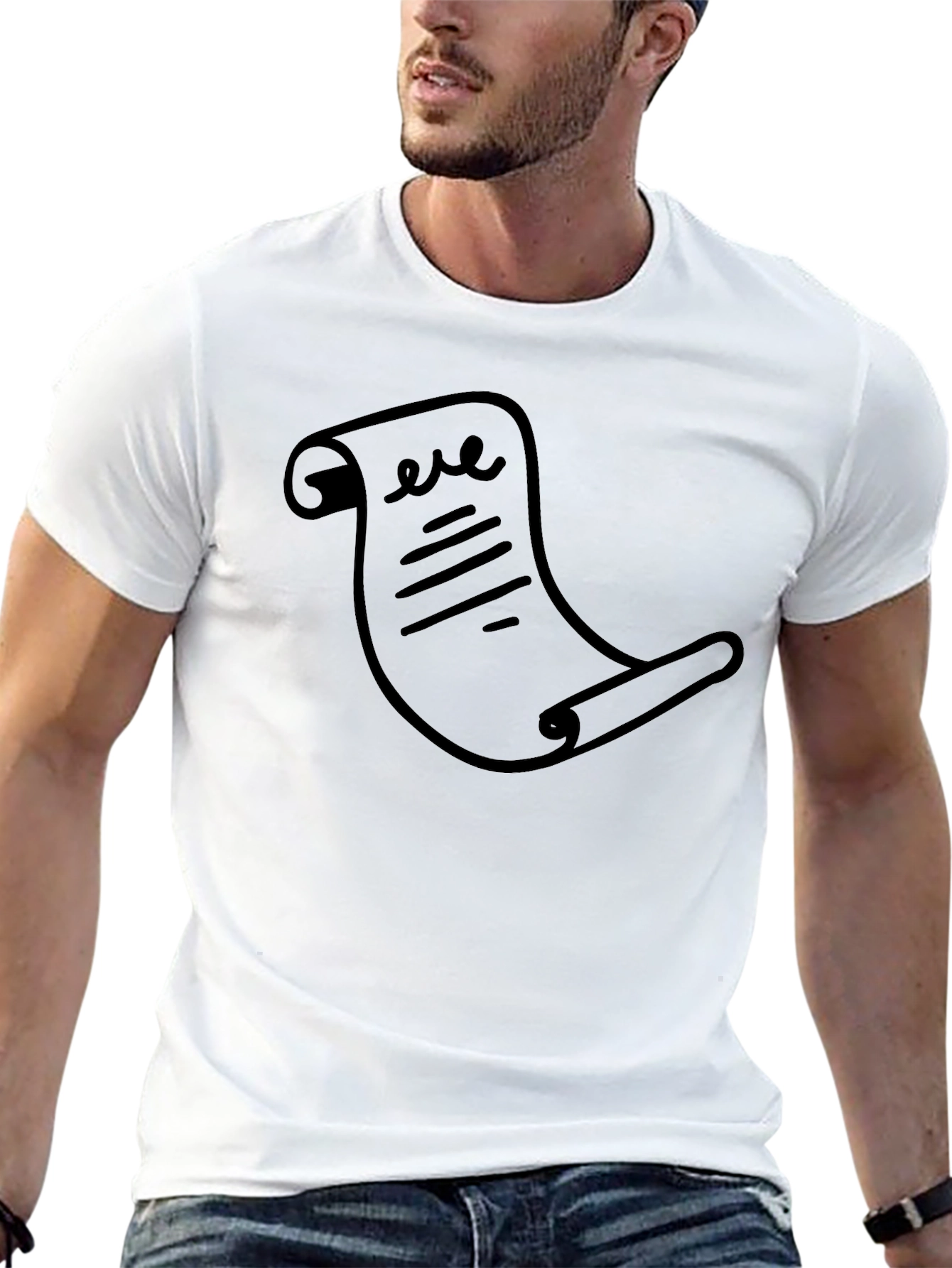 Funny Novelty Scroll Black T-Shirt