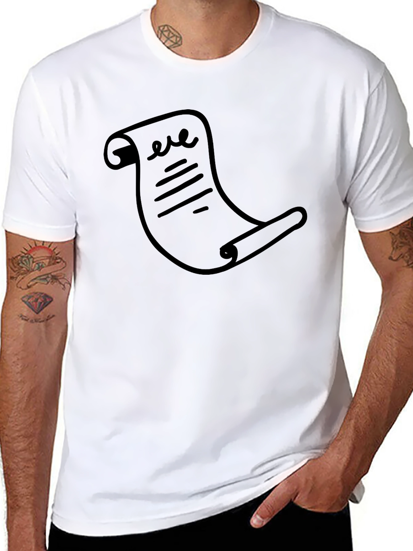 Funny Novelty Scroll Black T-Shirt