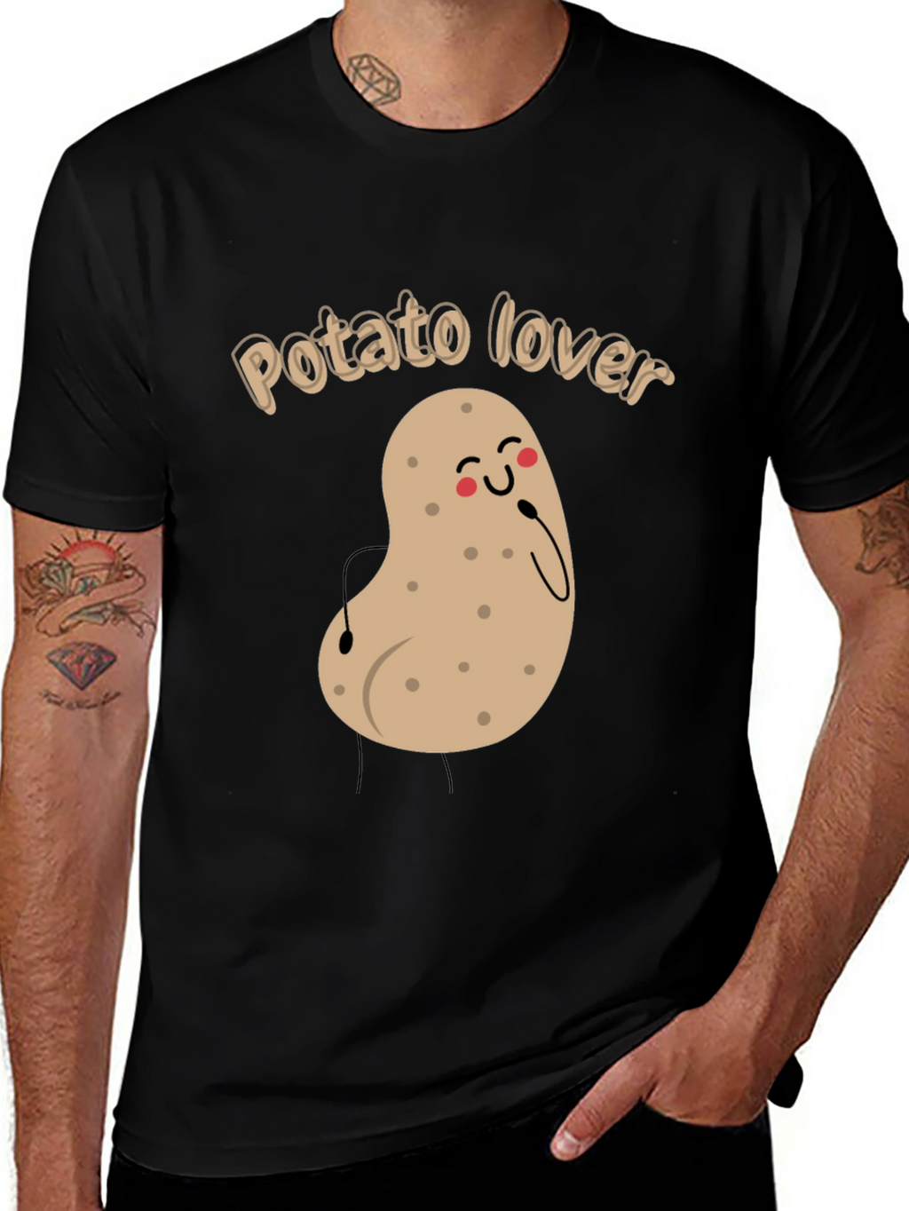 Potato Lover Black T-Shirt
