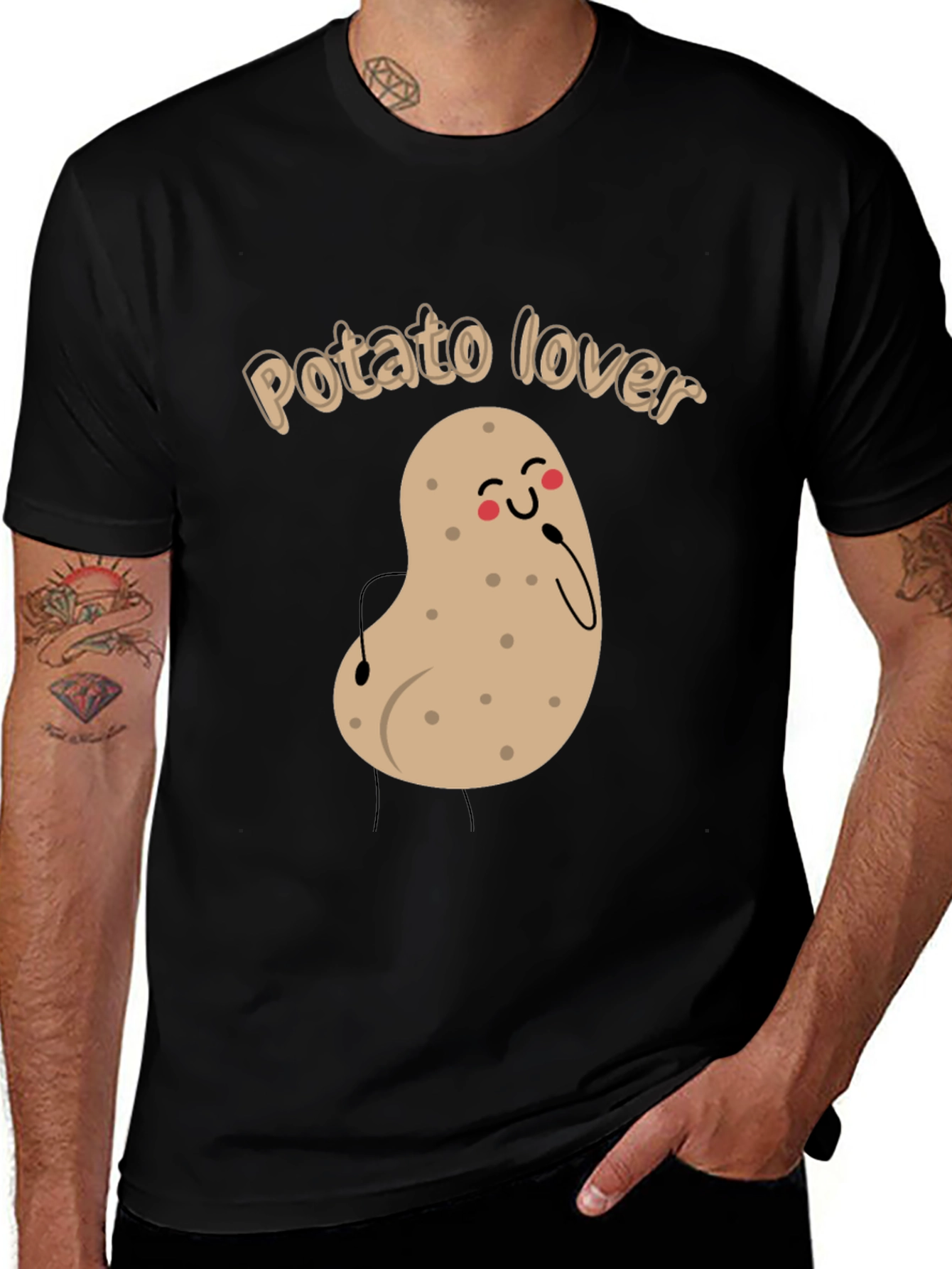 Potato Lover Black T-Shirt