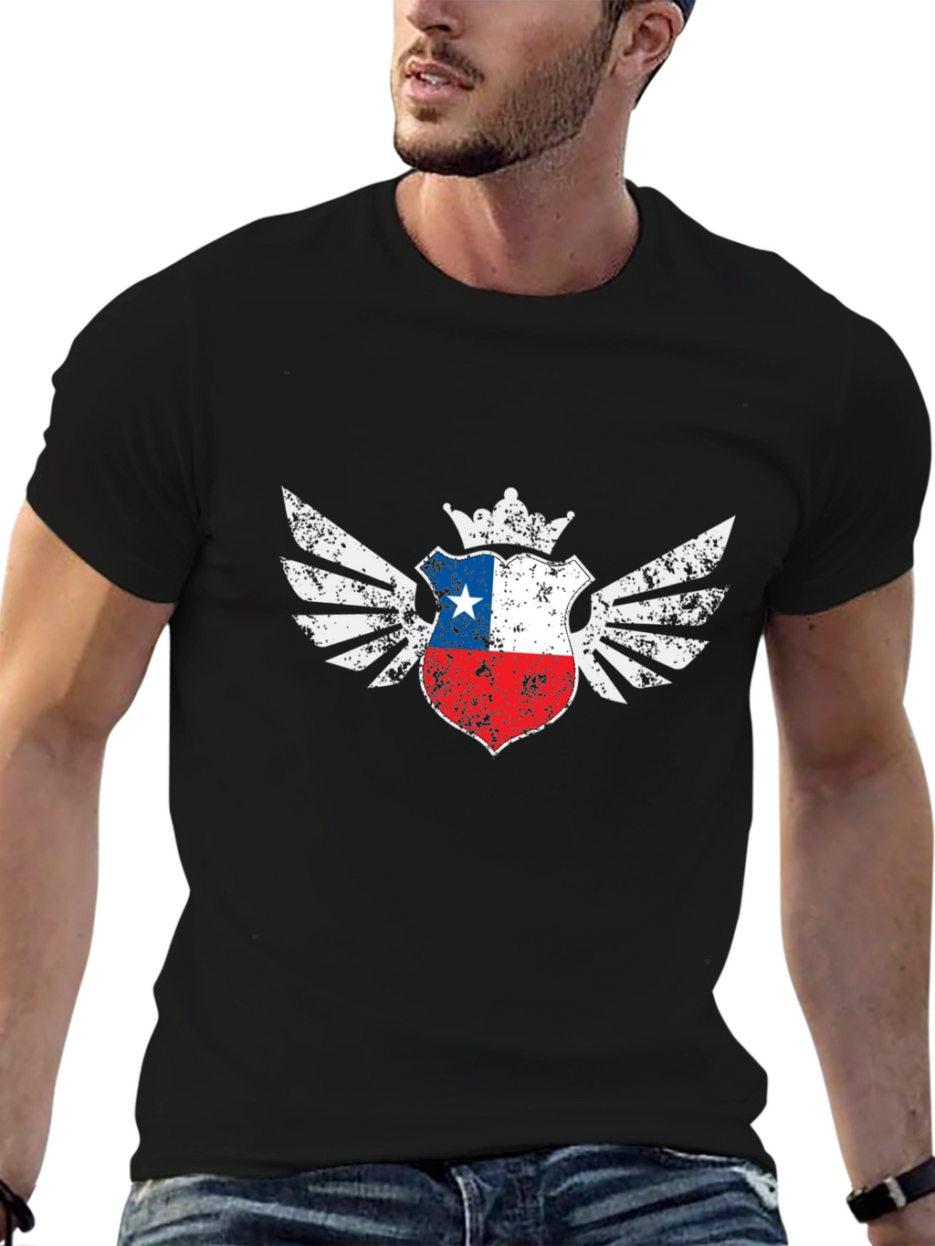 Chile Flag Shield Winged T-Shirt