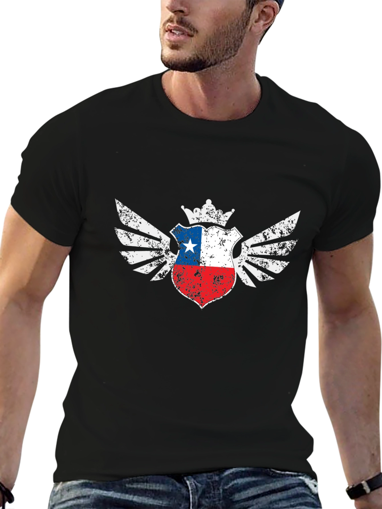 Chile Flag Shield Winged T-Shirt