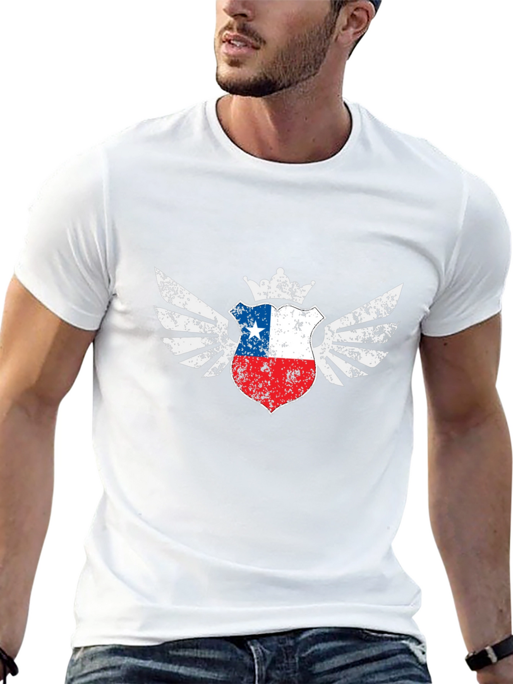 Chile Flag Shield Winged T-Shirt
