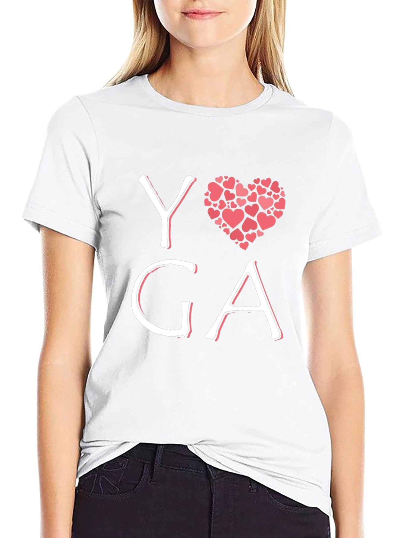 Yoga Heart Graphic Black T-Shirt