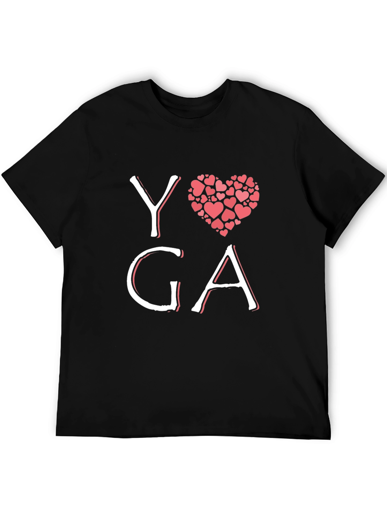 Yoga Heart Graphic Black T-Shirt