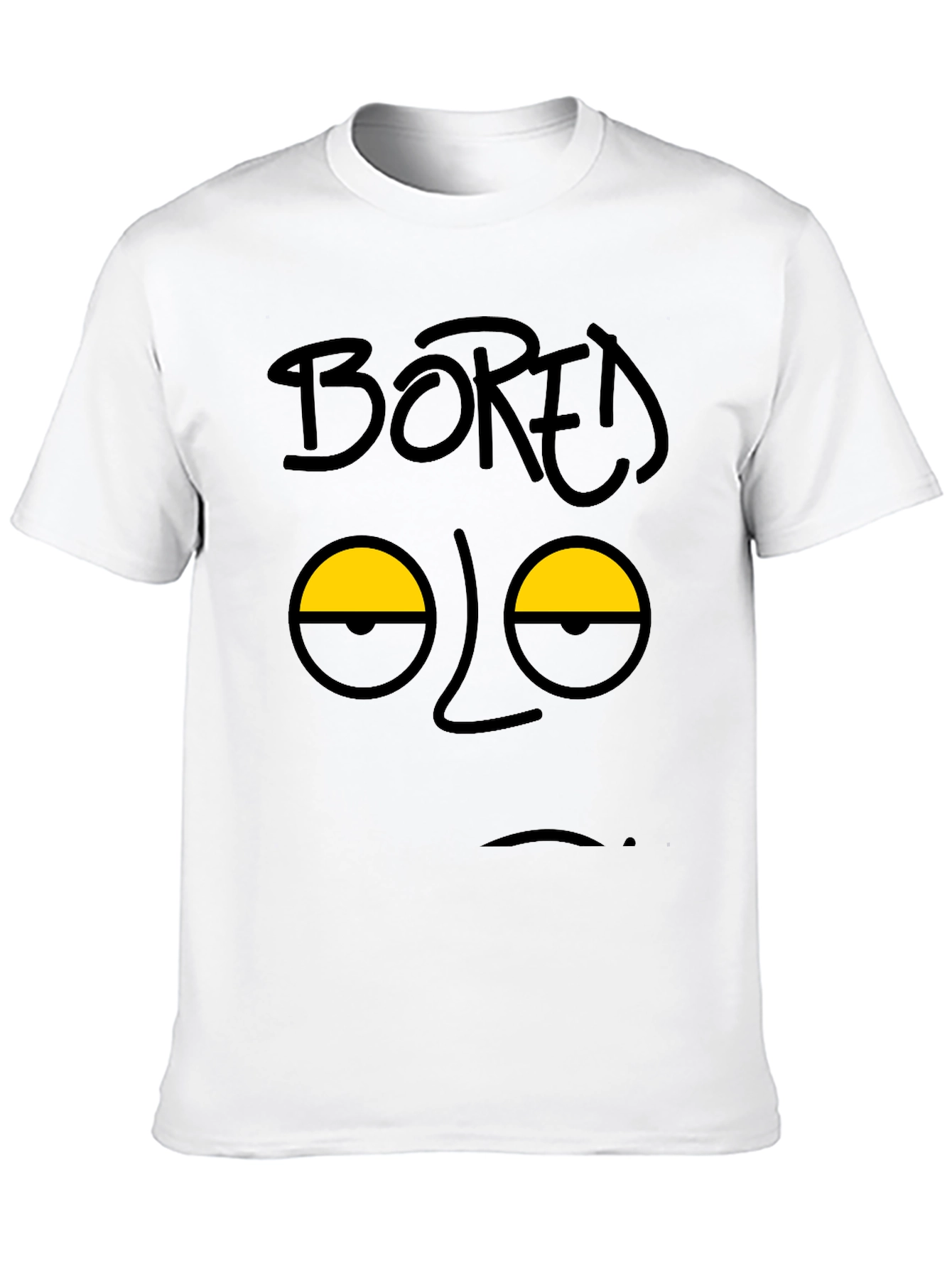 Bored Face Graphic T-Shirt - Black