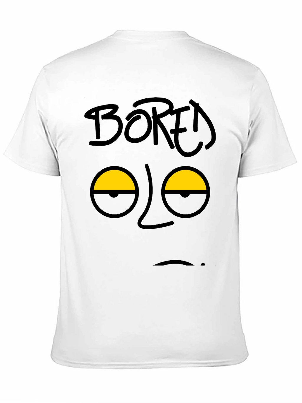 Bored Face Graphic T-Shirt - Black