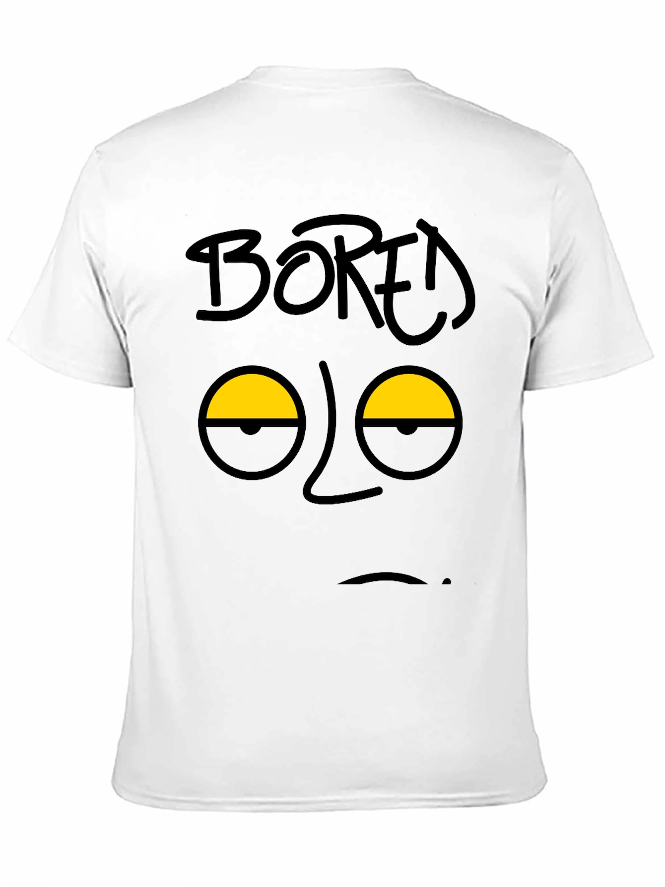 Bored Face Graphic T-Shirt - Black