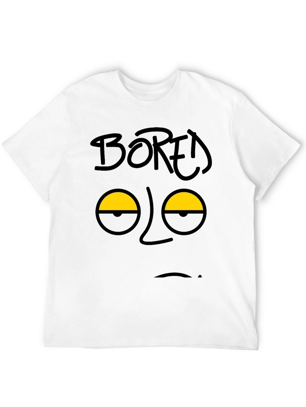 Bored Face Graphic T-Shirt - Black