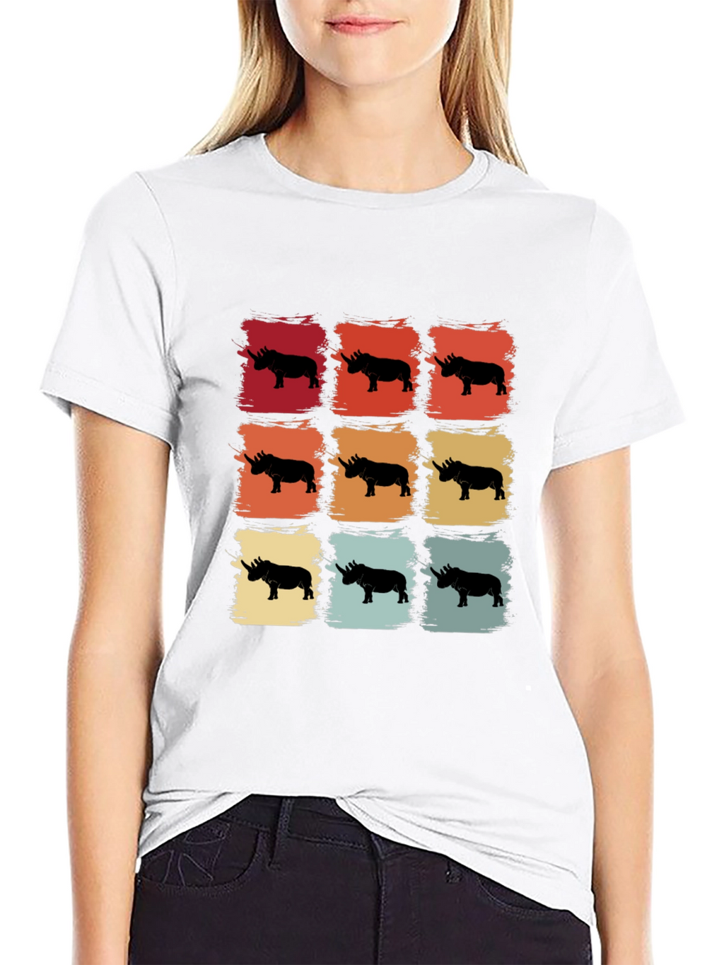 Retro Rhino Silhouette T-Shirt