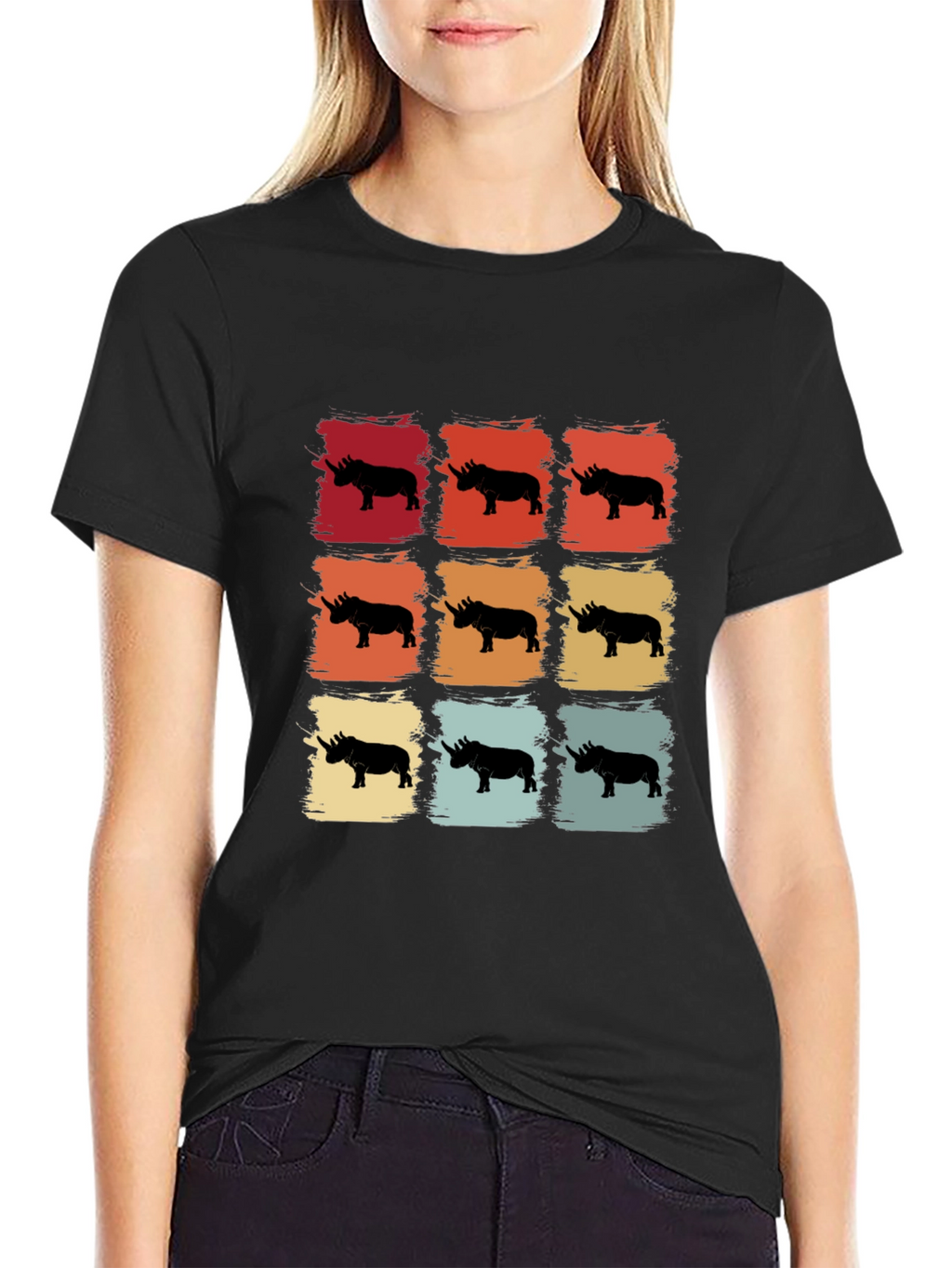 Retro Rhino Silhouette T-Shirt