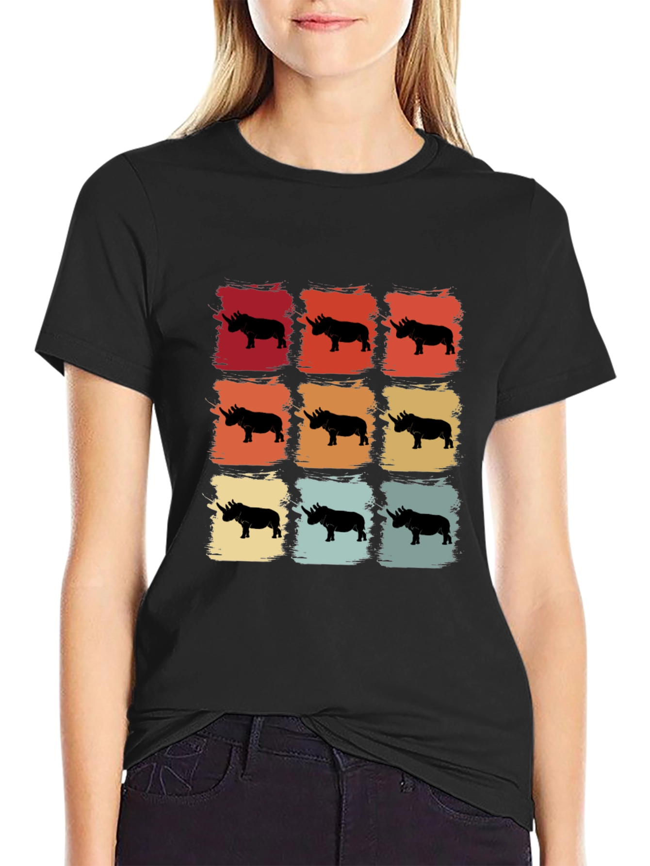 Retro Rhino Silhouette T-Shirt