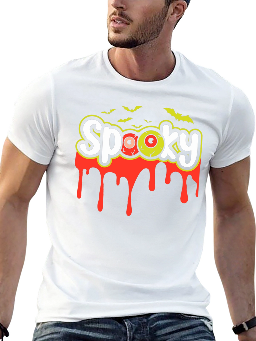 Spooky Halloween T-Shirt - Bloody Eyeball Design