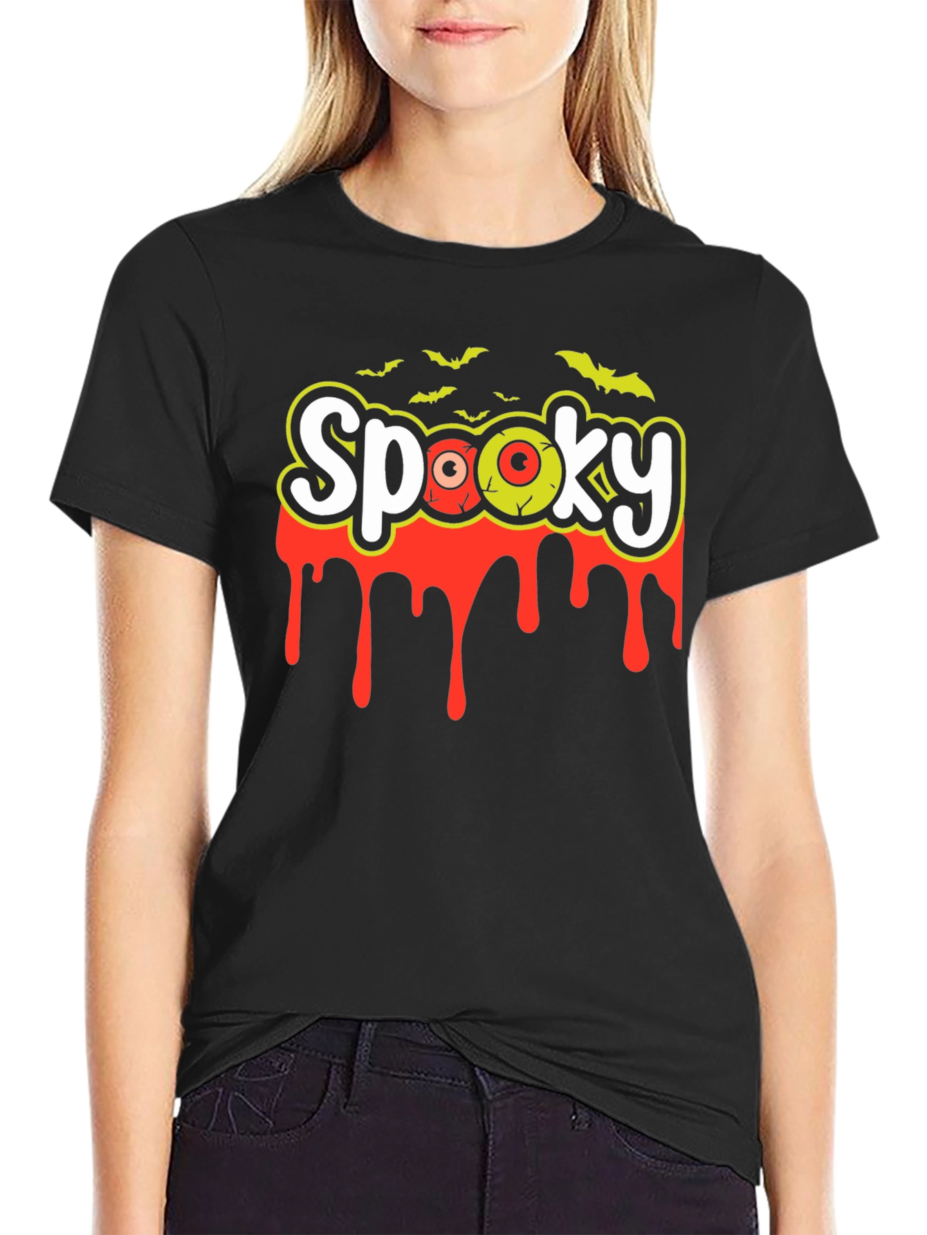 Spooky Halloween T-Shirt - Bloody Eyeball Design