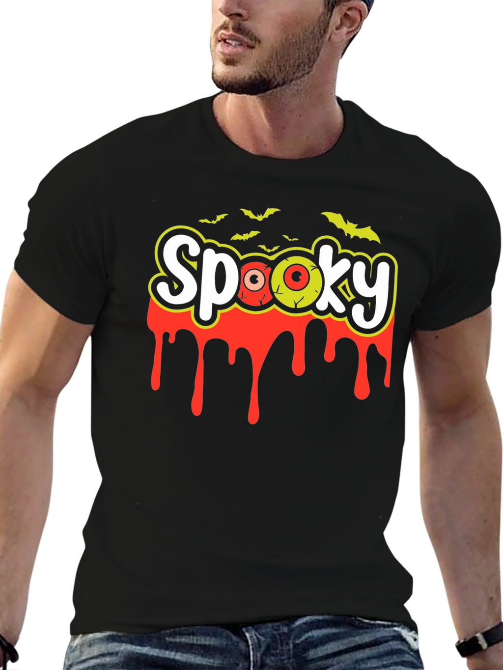 Spooky Halloween T-Shirt - Bloody Eyeball Design