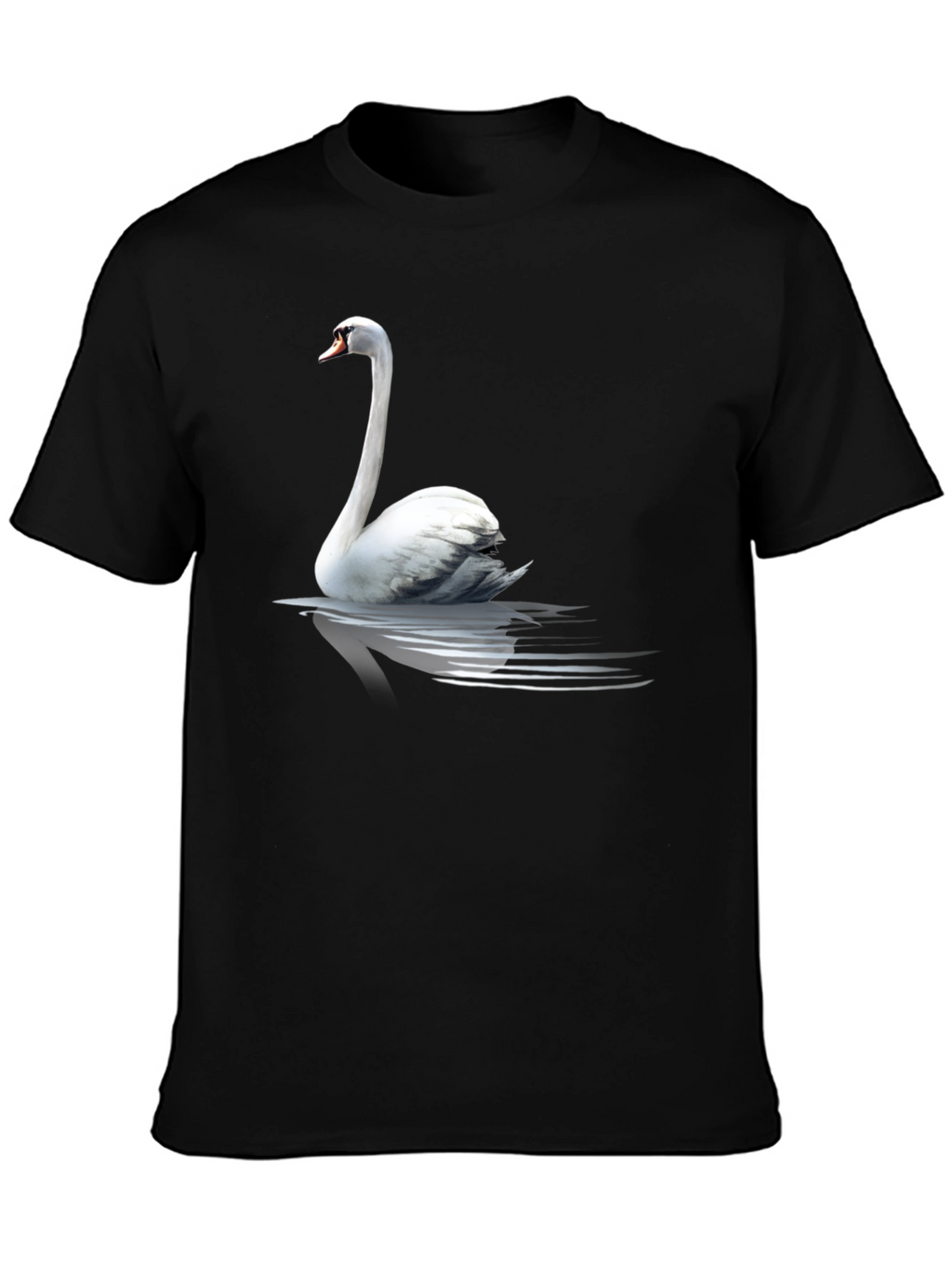 Swan Graphic Print Black T-Shirt