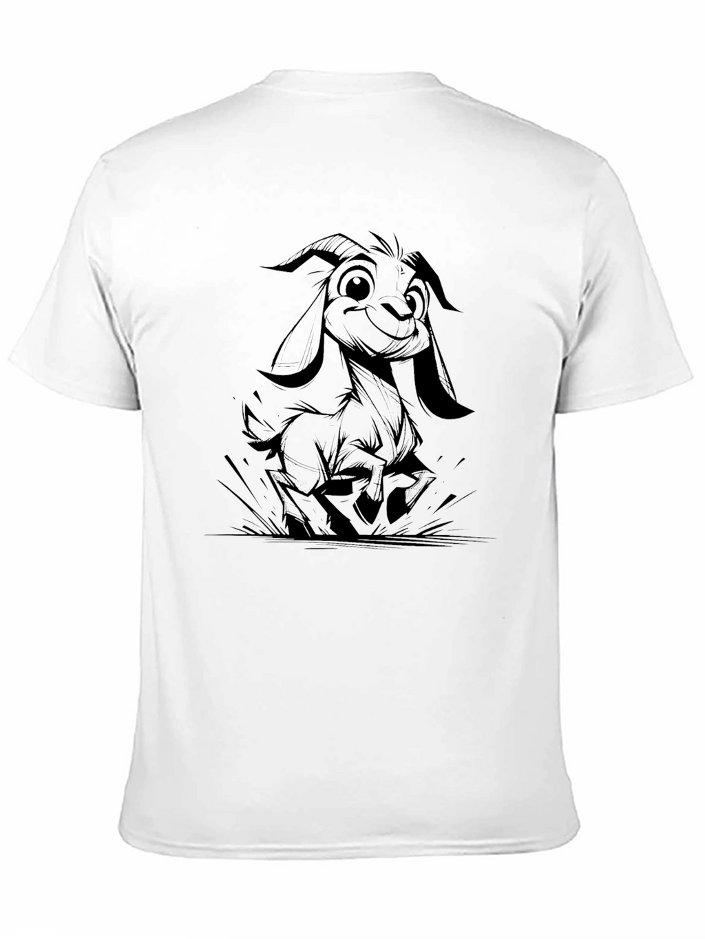 Black Goat Cartoon Tee - Cute & Comfy Style