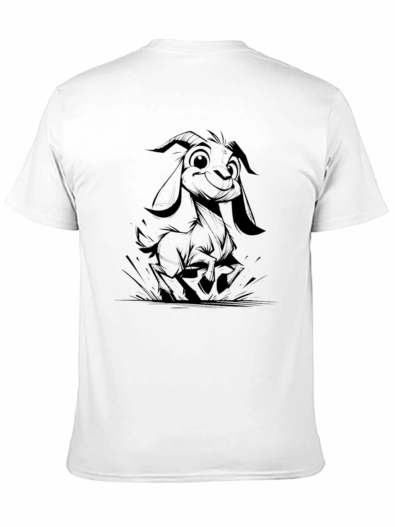 Black Goat Cartoon Tee - Cute & Comfy Style